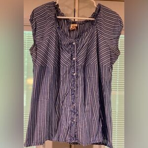EUC Faded glory striped short sleeve blouse. SZ XL(16,18)